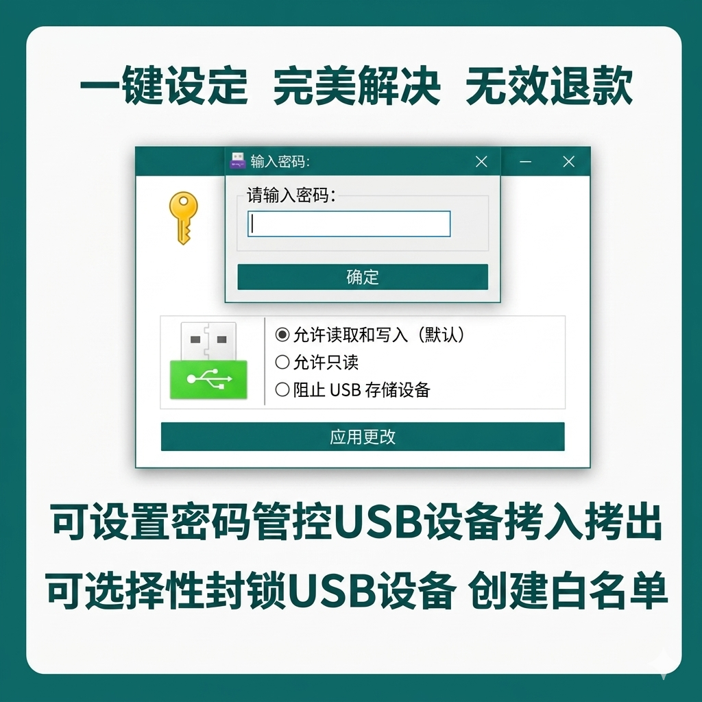 电脑文件防拷贝泄密软件禁用禁止封锁U盘移动硬盘防复制管理工具