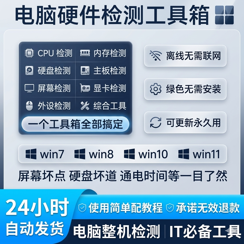 PC电脑CPU主板内存硬件检测工具硬盘数据屏幕显卡故障维修软件